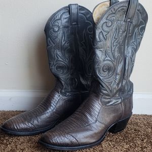 Men's Brown Leather Western Justin Cowboy Boots Size 10 D
